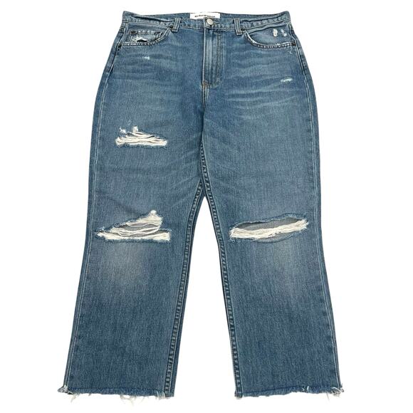 Reformation Jeans Denim - Reformation Julia High Cigarette women’s medium wash distressed jeans